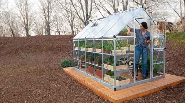 Palram - Canopia Hybrid 6' x 10' Greenhouse - Silver