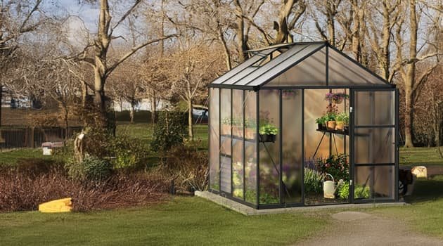 Palram - Canopia Hybrid 6' x 10' Greenhouse - Silver