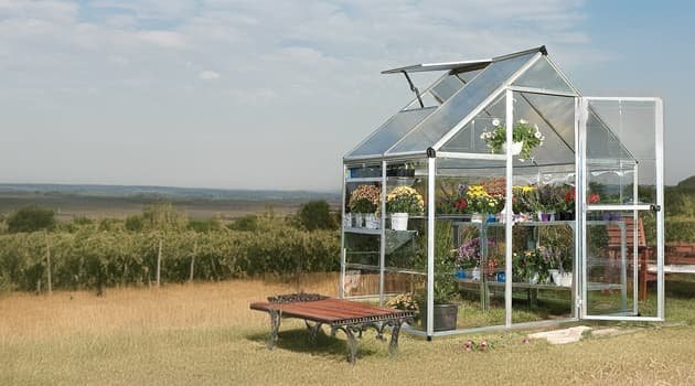 Palram - Canopia Hybrid 6' x 10' Greenhouse - Silver