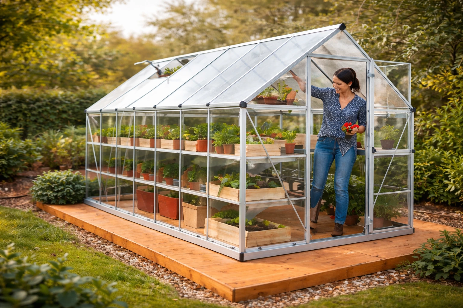 Palram - Canopia Hybrid 6' x 10' Greenhouse - Silver