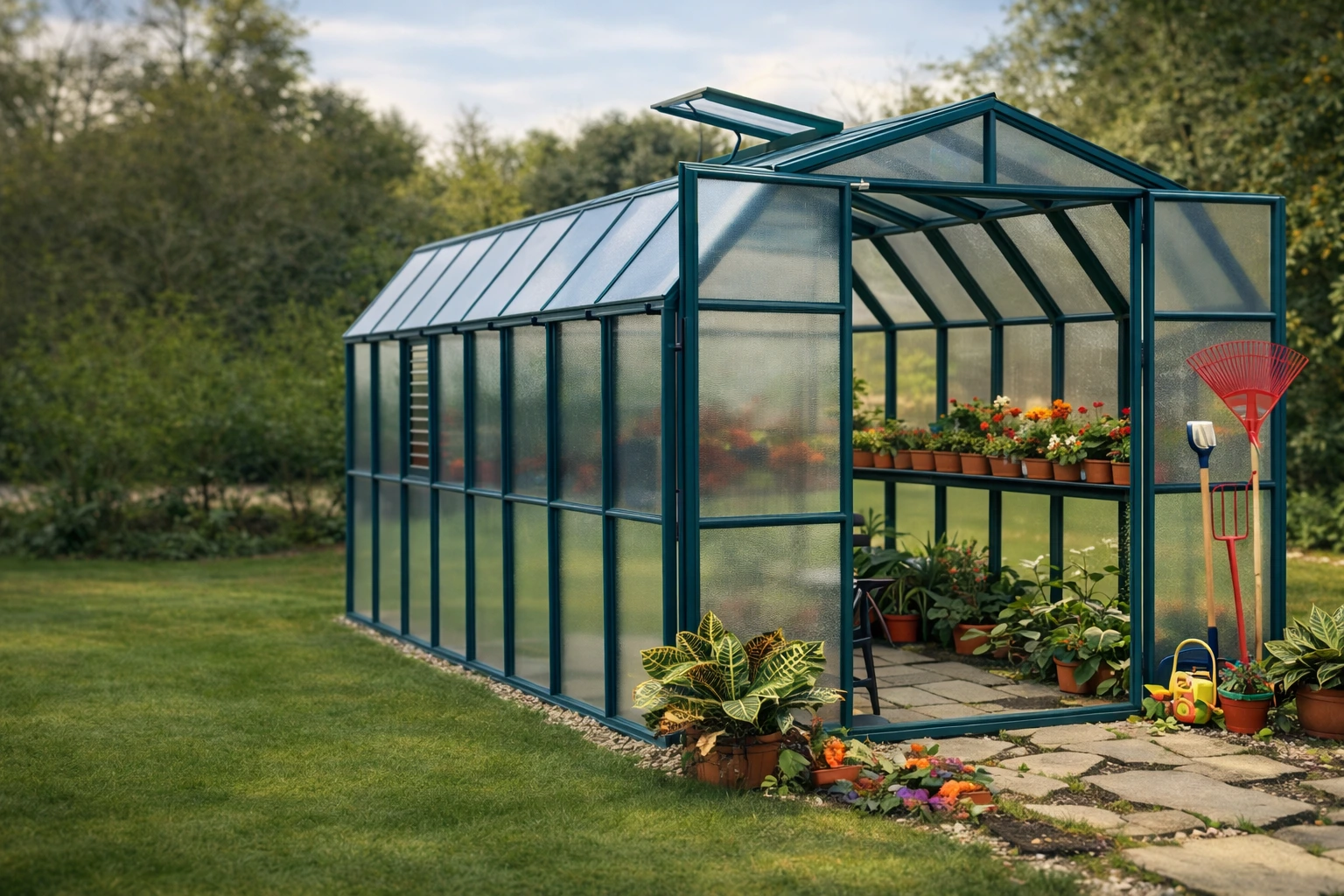 Palram - Canopia Hybrid 6' x 10' Greenhouse - Silver