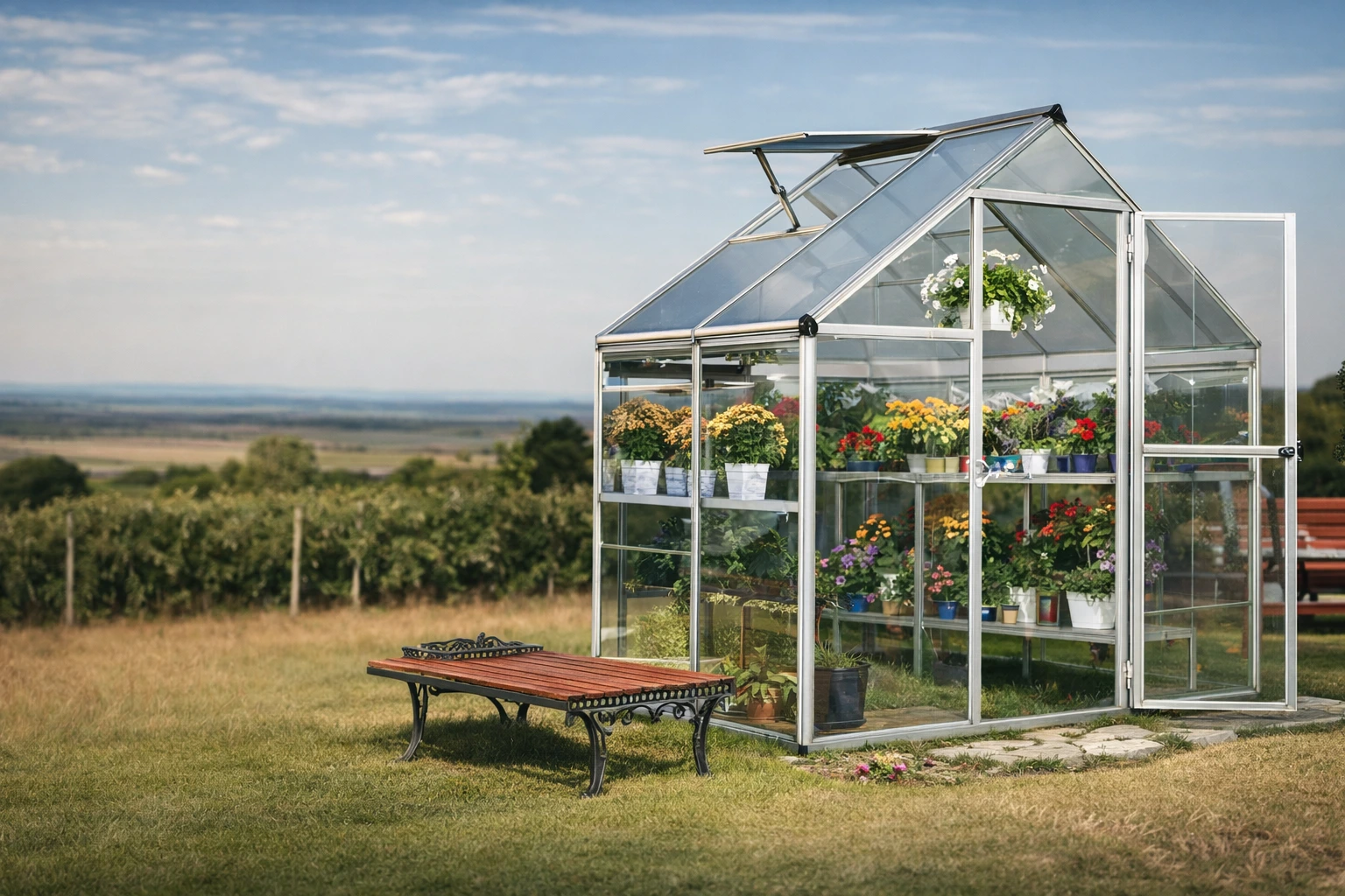 Palram - Canopia Hybrid 6' x 10' Greenhouse - Silver