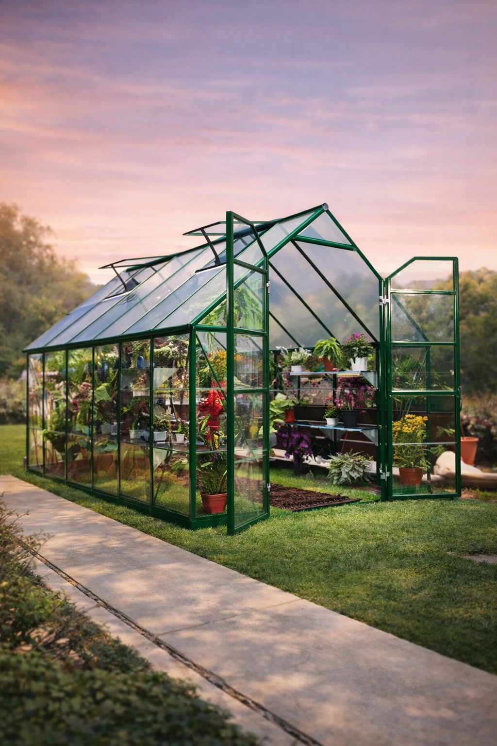 Palram - Canopia Balance Greenhouse Kit, 8'x12', UV Protected, Wind & Weather Resistant, Clear Polycarbonate Panels, Maintenance Free Outdoor Garden Stuff, Walk-in Green Structure, 5 Year Warranty